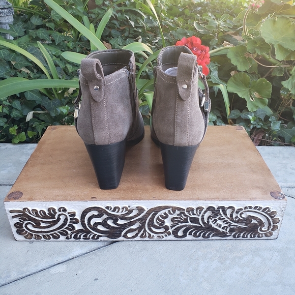 Stylish Marc Fisher Suede Harness Booties - Picture 9 of 10